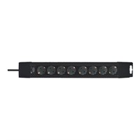 Deltaco Power Strip - 8 eluttag typ F, 3.0 m kabellängd, svart
